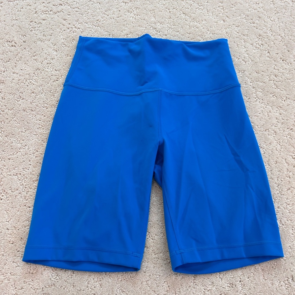 Lululemon Poolside Blue High Rise Wonder Train Shorts 8”